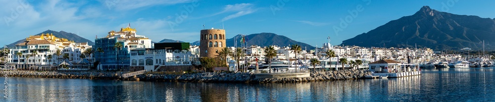 Yachts marina on sunrise in Banus, Marbella, Spain Yachts marina on sunrise in Banus, Marbella, Spain