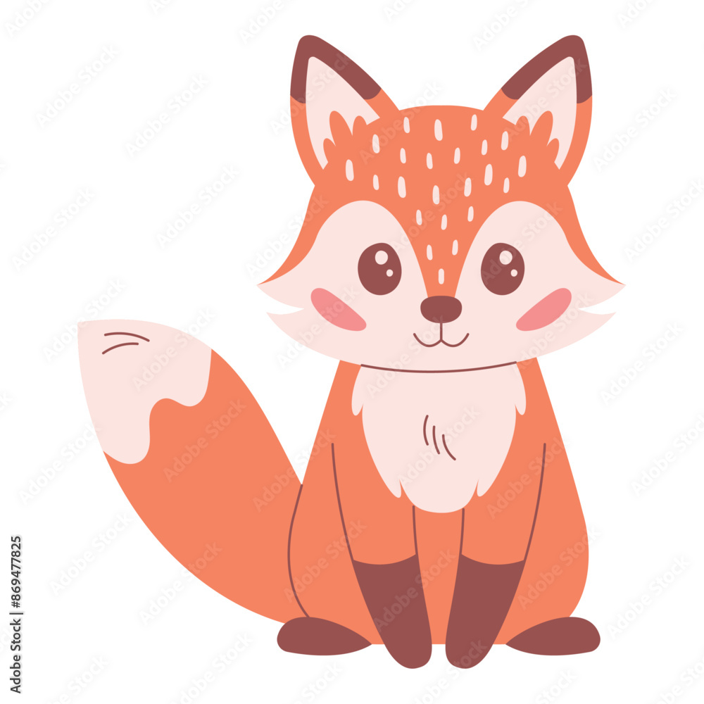 Obraz premium Cozy autumn design with cute fox. Design for cards, paper prints, web banners.