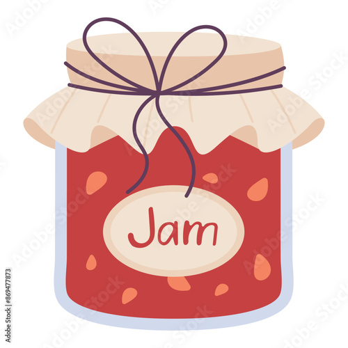 Jar of jam. Vector illustration on white background