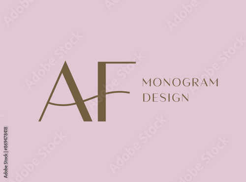 AF letter logo icon design. Classic style luxury initials monogram. photo