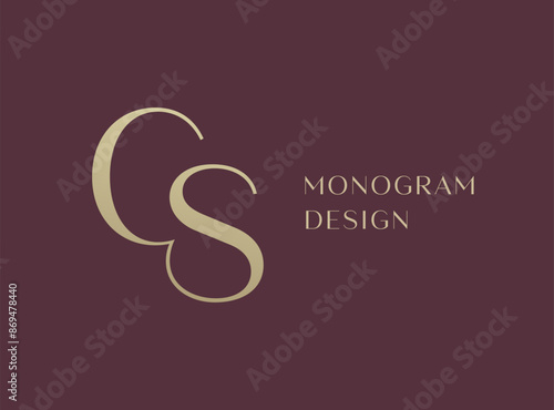 CS letter logo icon design. Classic style luxury initials monogram.