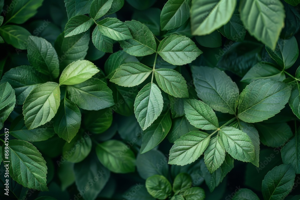 Lush green leaves forming a dense, vibrant background, perfect for nature and botanical designs. Lush green leaves forming a dense, vibrant background, perfect for nature and botanical designs.