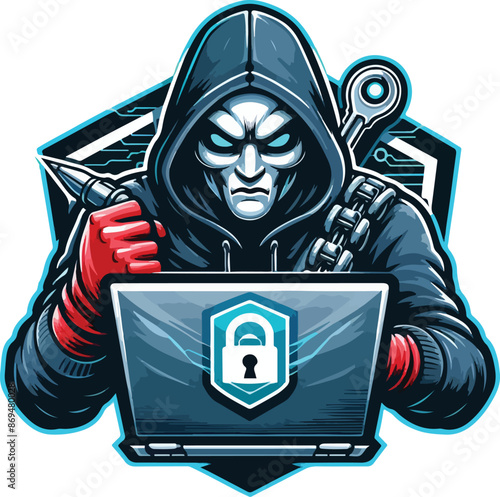 hacker team esport vector logo design