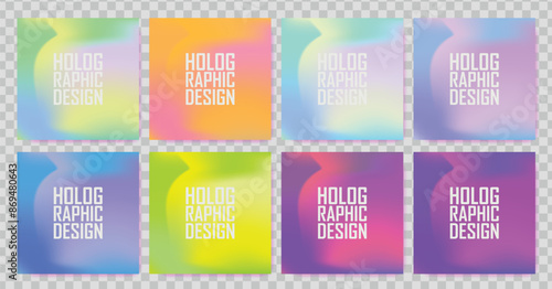 Holographic vector background. Rainbow Foil. Glitch hologram.