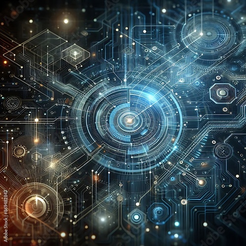 Abstract circuit board futuristic technology process background