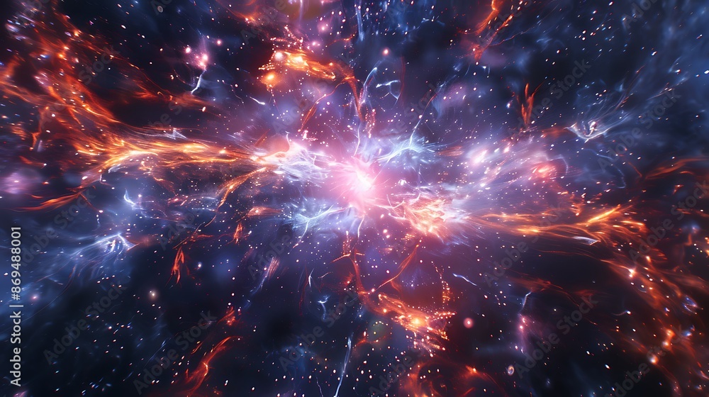 Radiant bursts of electric currents depicted through glowing lines intersecting and radiating against the infinite expanse of the cosmos. Radiant bursts of electric currents depicted through glowing lines intersecting and radiating against the infinite expanse of the cosmos.