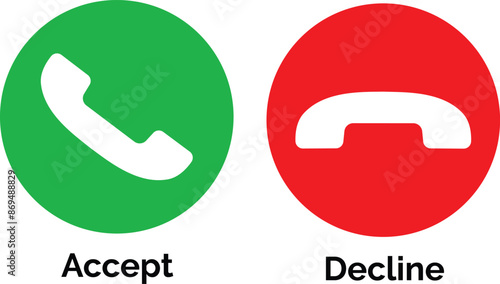 Call buttons accept and decline vector 