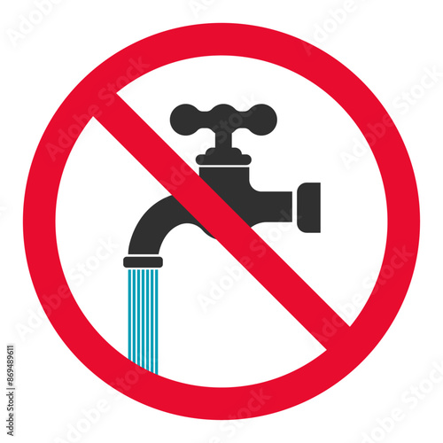 Do not waste water tap sign icon vector illustration design