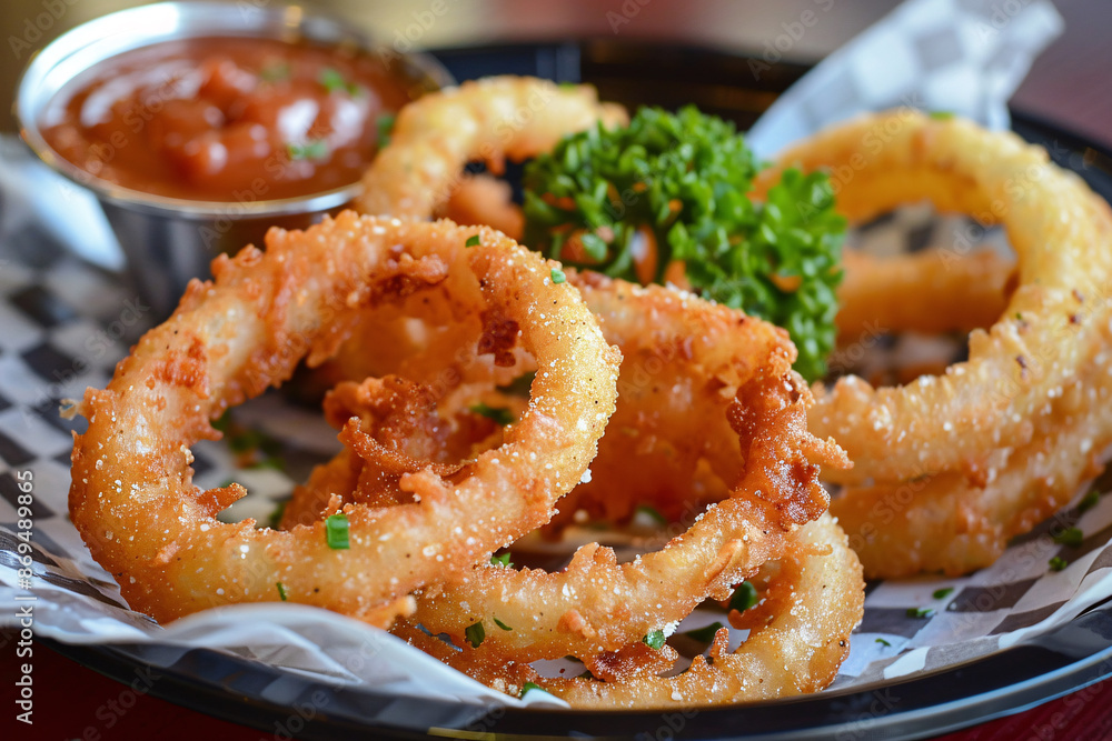 fresh fried onion rings with sauce fresh fried onion rings with sauce