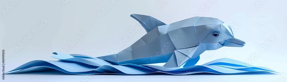 Cute origami lion, 3D model, white background, regal stance Cute origami lion, 3D model, white background, regal stance