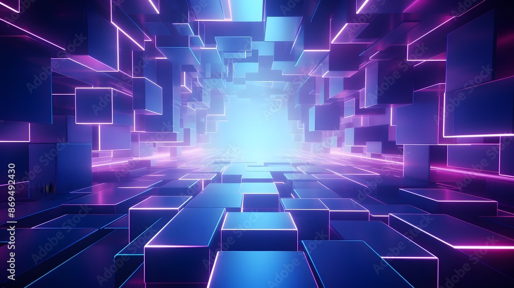 3d rendering of purple and blue abstract geometric background. Scene for advertising, technology, showcase, banner, game, sport, cosmetic, business, metaverse. Sci-Fi Illustration. Product display 3d rendering of purple and blue abstract geometric background. Scene for advertising, technology, showcase, banner, game, sport, cosmetic, business, metaverse. Sci-Fi Illustration. Product display