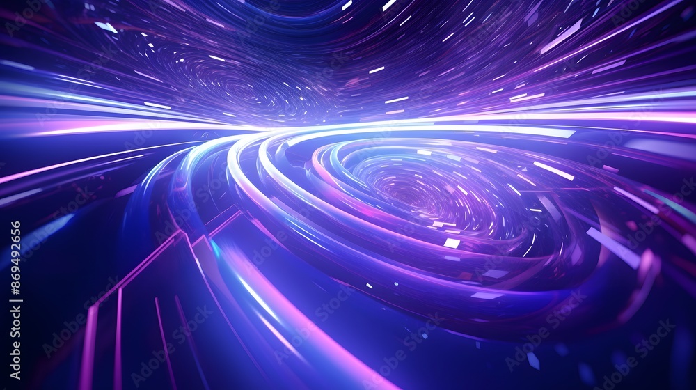 Naklejka premium 3d rendering of purple and blue abstract geometric background. Scene for advertising, technology, showcase, banner, game, sport, cosmetic, business, metaverse. Sci-Fi Illustration. Product display