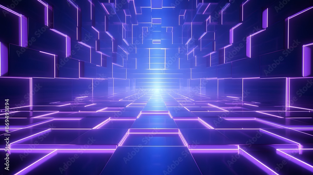 3d rendering of purple and blue abstract geometric background. Scene for advertising, technology, showcase, banner, game, sport, cosmetic, business, metaverse. Sci-Fi Illustration. Product display 3d rendering of purple and blue abstract geometric background. Scene for advertising, technology, showcase, banner, game, sport, cosmetic, business, metaverse. Sci-Fi Illustration. Product display