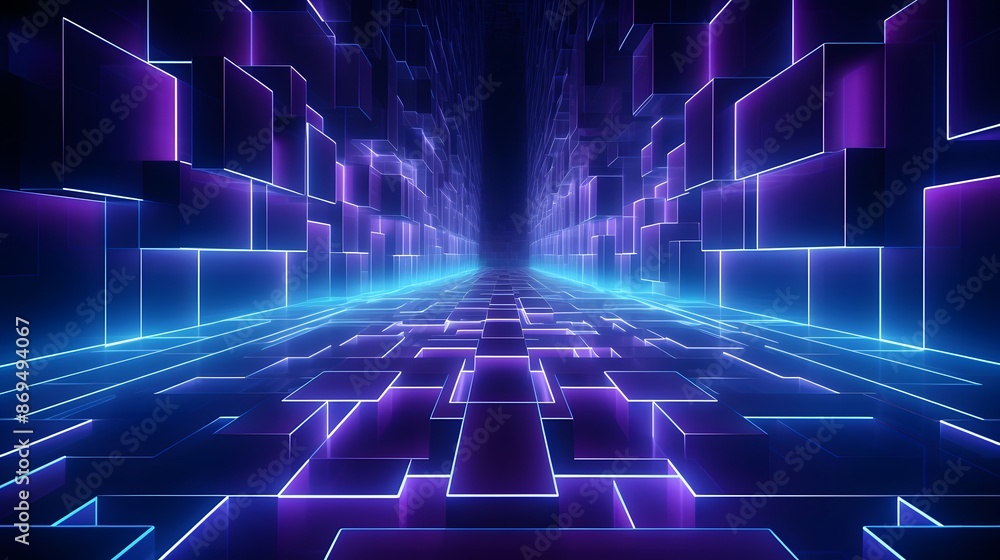 3d rendering of purple and blue abstract geometric background. Scene for advertising, technology, showcase, banner, game, sport, cosmetic, business, metaverse. Sci-Fi Illustration. Product display 3d rendering of purple and blue abstract geometric background. Scene for advertising, technology, showcase, banner, game, sport, cosmetic, business, metaverse. Sci-Fi Illustration. Product display