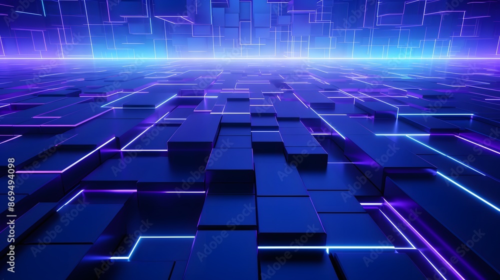 3d rendering of purple and blue abstract geometric background. Scene for advertising, technology, showcase, banner, game, sport, cosmetic, business, metaverse. Sci-Fi Illustration. Product display 3d rendering of purple and blue abstract geometric background. Scene for advertising, technology, showcase, banner, game, sport, cosmetic, business, metaverse. Sci-Fi Illustration. Product display