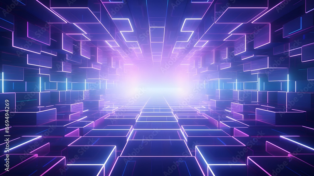 3d rendering of purple and blue abstract geometric background. Scene for advertising, technology, showcase, banner, game, sport, cosmetic, business, metaverse. Sci-Fi Illustration. Product display 3d rendering of purple and blue abstract geometric background. Scene for advertising, technology, showcase, banner, game, sport, cosmetic, business, metaverse. Sci-Fi Illustration. Product display