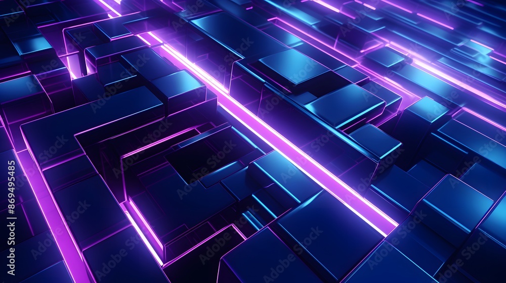 3d rendering of purple and blue abstract geometric background. Scene for advertising, technology, showcase, banner, game, sport, cosmetic, business, metaverse. Sci-Fi Illustration. Product display 3d rendering of purple and blue abstract geometric background. Scene for advertising, technology, showcase, banner, game, sport, cosmetic, business, metaverse. Sci-Fi Illustration. Product display