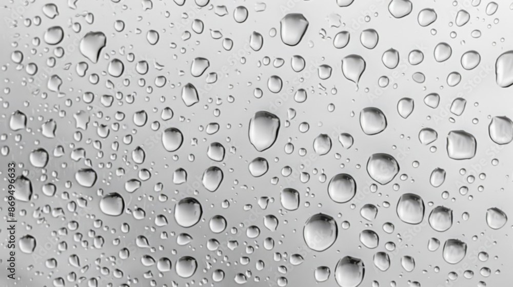 Close-up view of water droplets on a glass surface, showcasing detail and clarity in black and white. Close-up view of water droplets on a glass surface, showcasing detail and clarity in black and white.