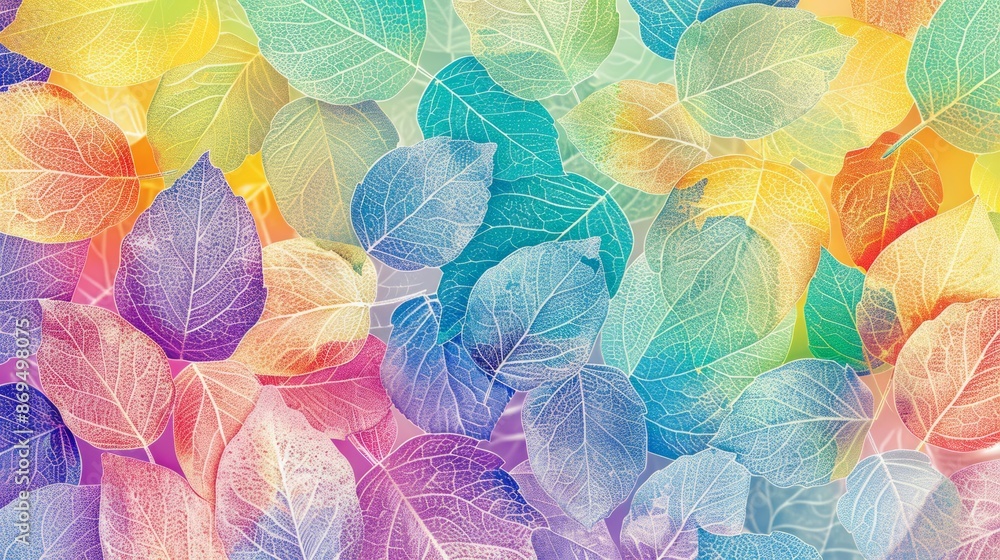 Delicate leaves adorning the canvas Delicate leaves adorning the canvas