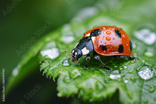 a ladybug on a leaf