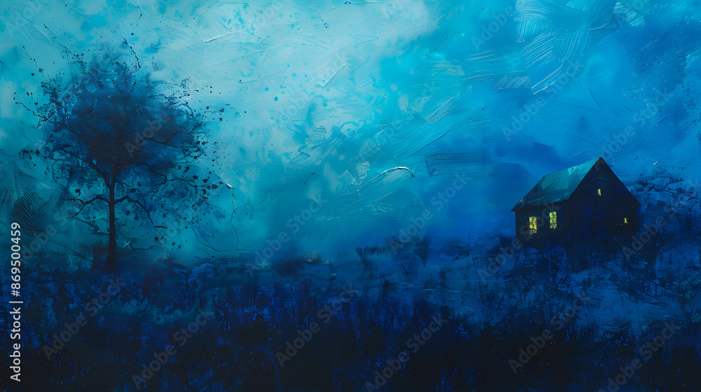 Beautiful Oil painting, landscape oil painting with alone house. Landscape oil painting. Paintings landscape, oil digital paint, art, trees, sky. Beautiful Oil painting, landscape oil painting with alone house. Landscape oil painting. Paintings landscape, oil digital paint, art, trees, sky.