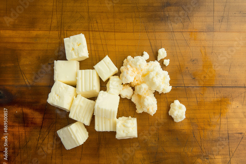 Tiny, fluffy curds of cotta...
