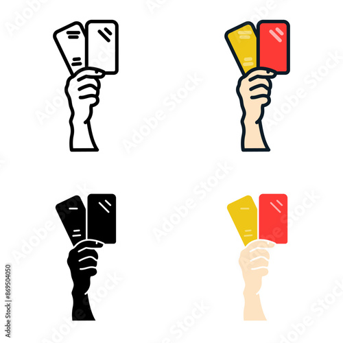 The Yellow and Red Card icon indicates penalties in sports matches.
