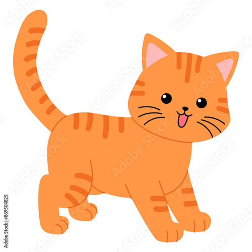 cute orange cat meowing