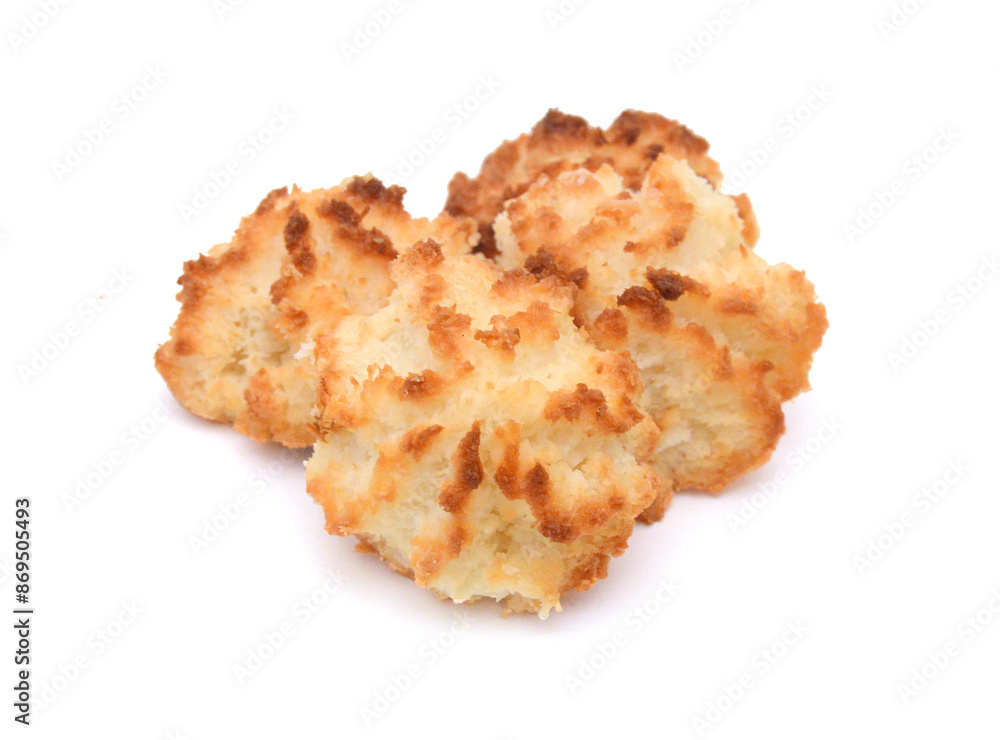 Sweet coconut cookies isolated on a white background Sweet coconut cookies isolated on a white background