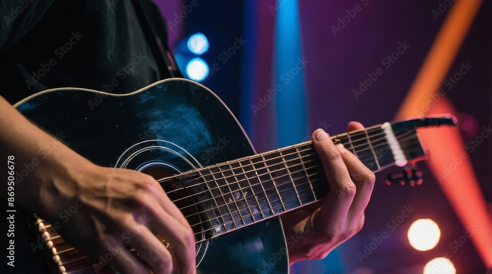 Naklejka premium musician playing the guitar