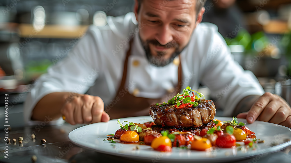 chef preparing food in a restaurant