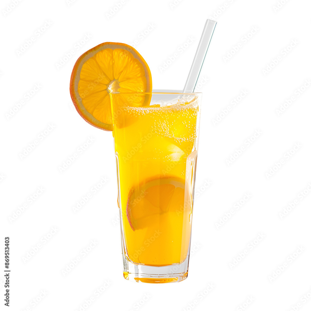 Glass of orange juice with a straw. Glass of orange juice with a straw.