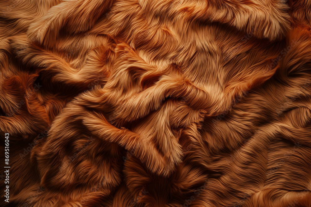 Naklejka premium Close up Orange Wool Fur Animal Texture Background, Turquoise fur background.
