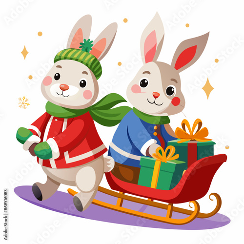 rabbit with gifts