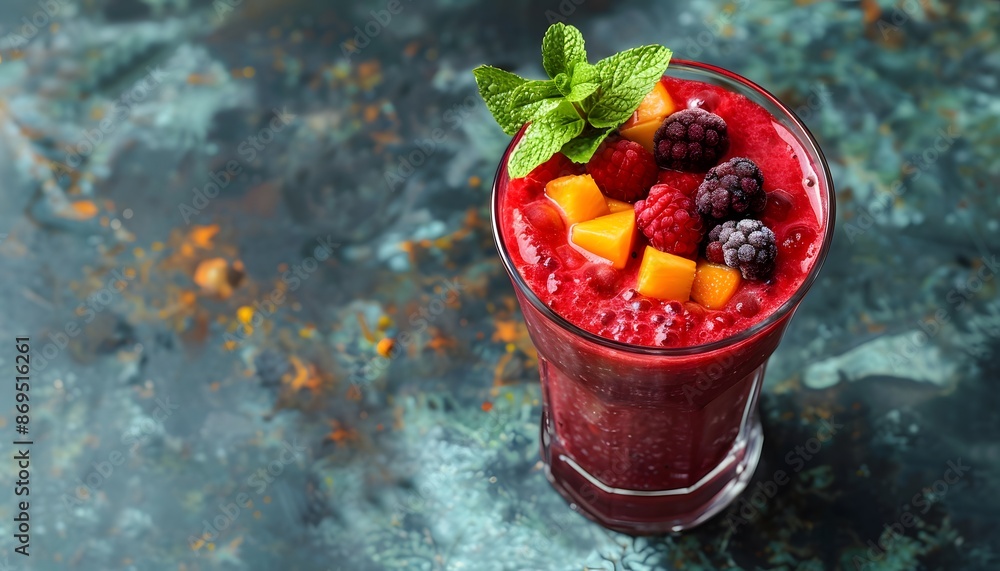 Refreshing Raspberry Smoothie with Mango and Mint Refreshing Raspberry Smoothie with Mango and Mint