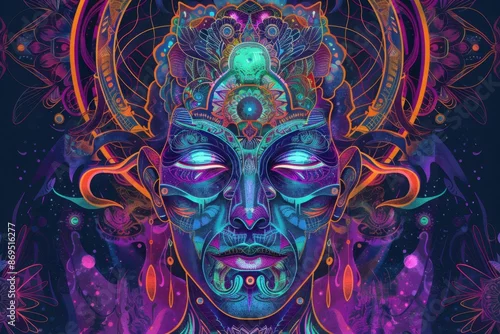 Obraz Psychedelic Trance poster concept