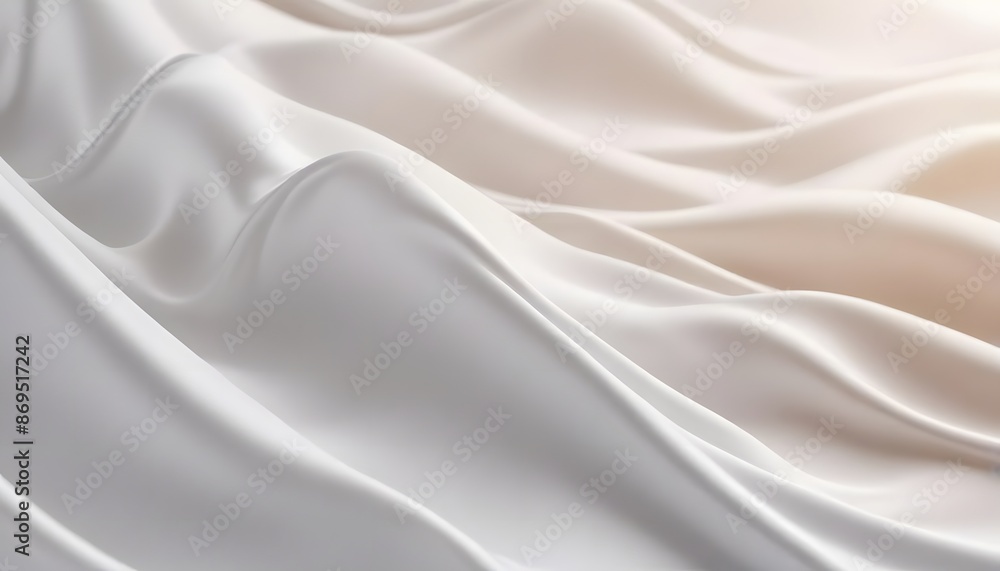 Obraz premium Elegant and minimalist seamless white wave texture pattern background with mono color design concept
