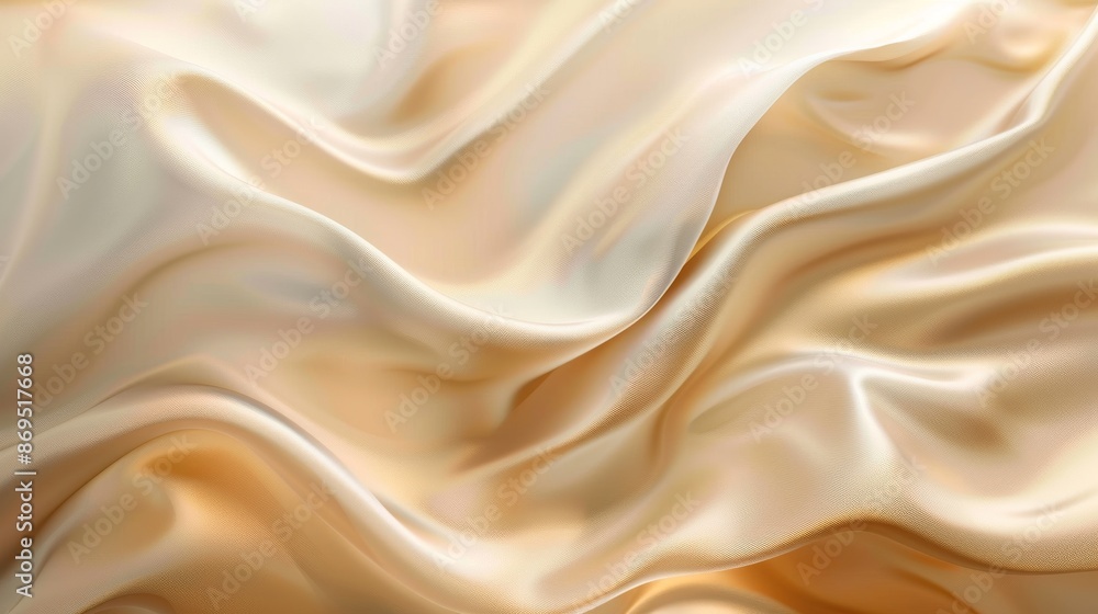 Creamy Silk Drapes with Gentle Waves Creamy Silk Drapes with Gentle Waves