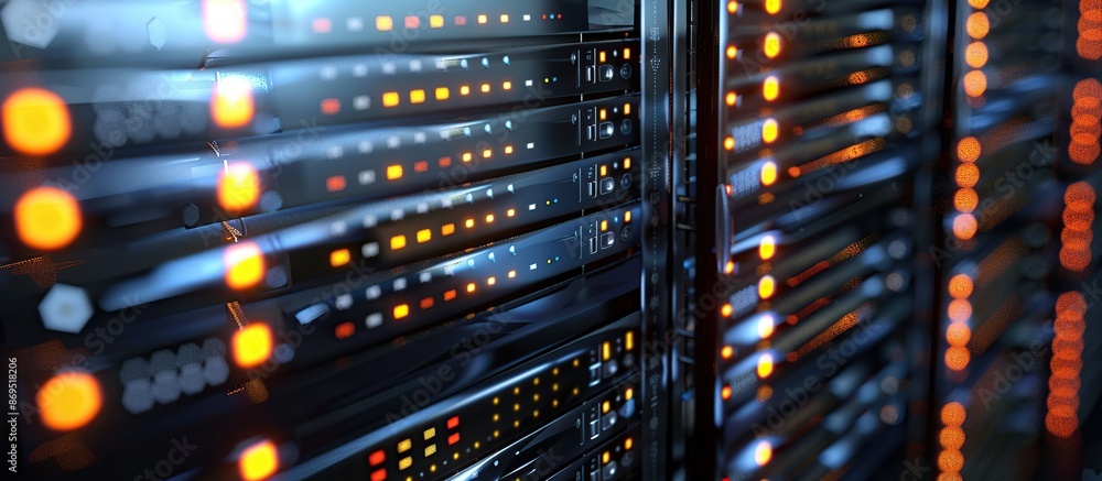 Close up Server room colocation or colo with several cabinets, , switches and gateways. Close up Server room colocation or colo with several cabinets, , switches and gateways.