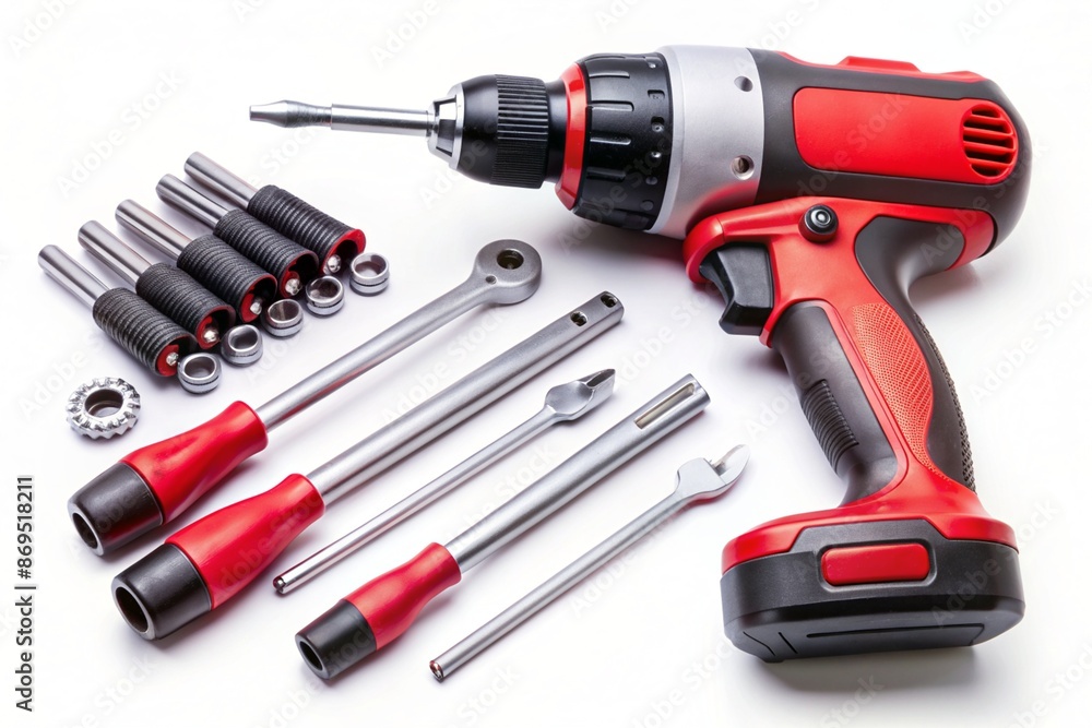 Equipment set isolated on white background, Industrial mechanic hardware Equipment set isolated on white background, Industrial mechanic hardware
