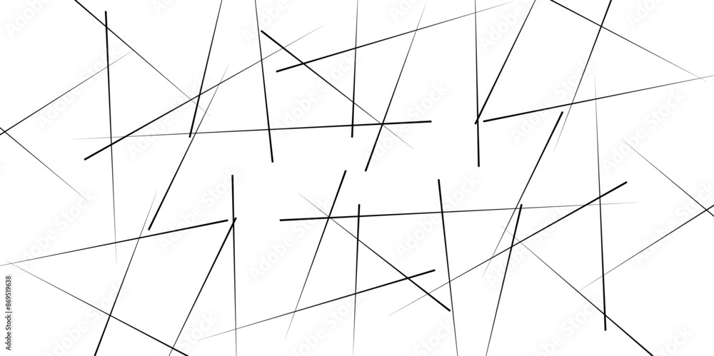 Obraz premium Geometric art random intersecting lines. Seamless abstract pattern of random lines, texture chaotic line, vector illustration