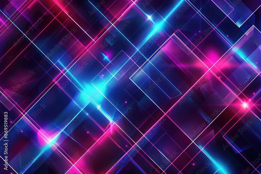 Neon abstract pattern with glowing lines and geometric shapes, creating a vibrant and energetic feel. Neon abstract pattern with glowing lines and geometric shapes, creating a vibrant and energetic feel.