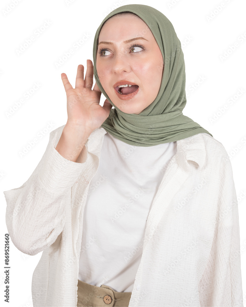 OMG face expression, surprised muslim woman in hijab listening gossip open mouth and omg face expression. Curious, secret, shock caucasian model with head scarf lady Transparent png image. OMG face expression, surprised muslim woman in hijab listening gossip open mouth and omg face expression. Curious, secret, shock caucasian model with head scarf lady Transparent png image.