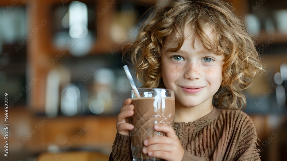 Smiling child enjoying a glass of chocolate milk, perfect for family-friendly advertising, nutrition content, and lifestyle blogs. Ideal for conveying happiness and healthy living. Smiling child enjoying a glass of chocolate milk, perfect for family-friendly advertising, nutrition content, and lifestyle blogs. Ideal for conveying happiness and healthy living.