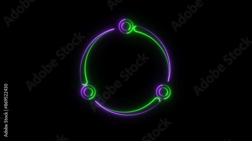 Abstract shareit icon animation with neon sing dark background. photo