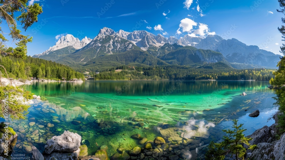Serene and breathtaking, Lake Eibsee nestles amidst the majestic ...