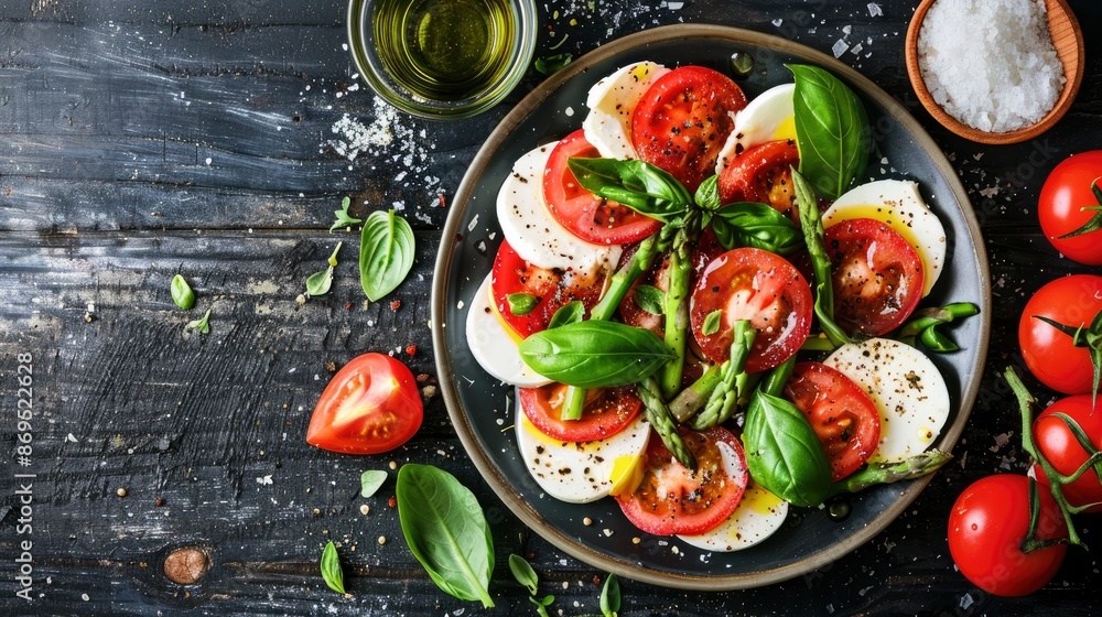 Asparagus Caprese Salad, A Fresh And Colorful Appetizer Asparagus Caprese Salad, A Fresh And Colorful Appetizer