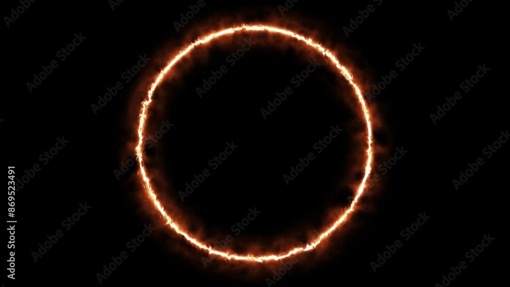 Fire ring technology logo animation background 3d red Fire ring technology logo animation background 3d red
