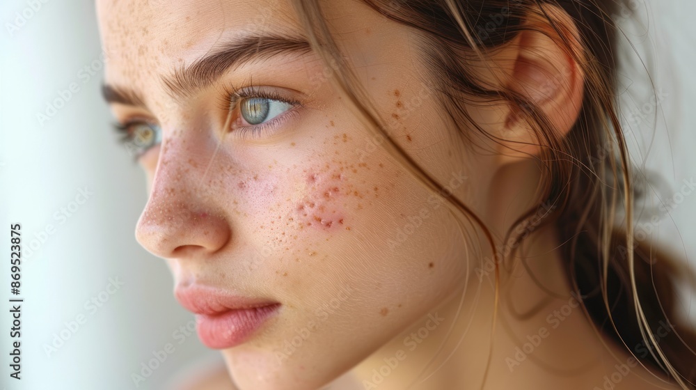 Teenager worry about acne and easily irritated skin conditions. Teenager worry about acne and easily irritated skin conditions.