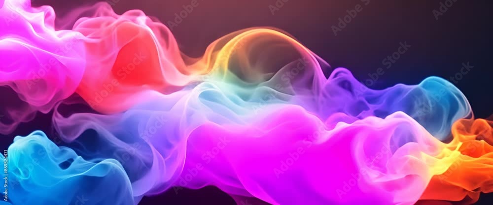 Colorful smoke swirls in the air creating a magical rainbow cloud The smoke dances and twirls forming shapes like butterflies 4k animation Colorful smoke swirls in the air creating a magical rainbow cloud The smoke dances and twirls forming shapes like butterflies 4k animation